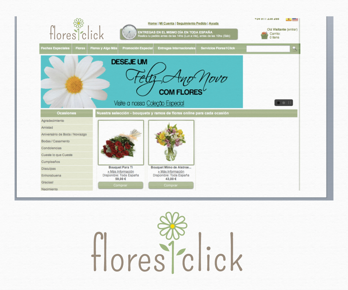 Logo Design by AD-X for Flores1Click - NIF: B-94055530 | Design #2020711