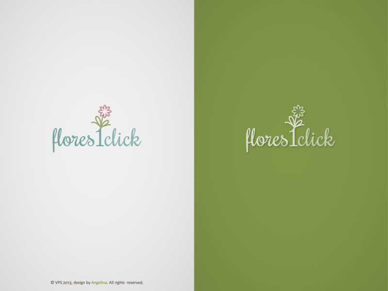 Logo Design by Angelina for Flores1Click - NIF: B-94055530 | Design #2031666
