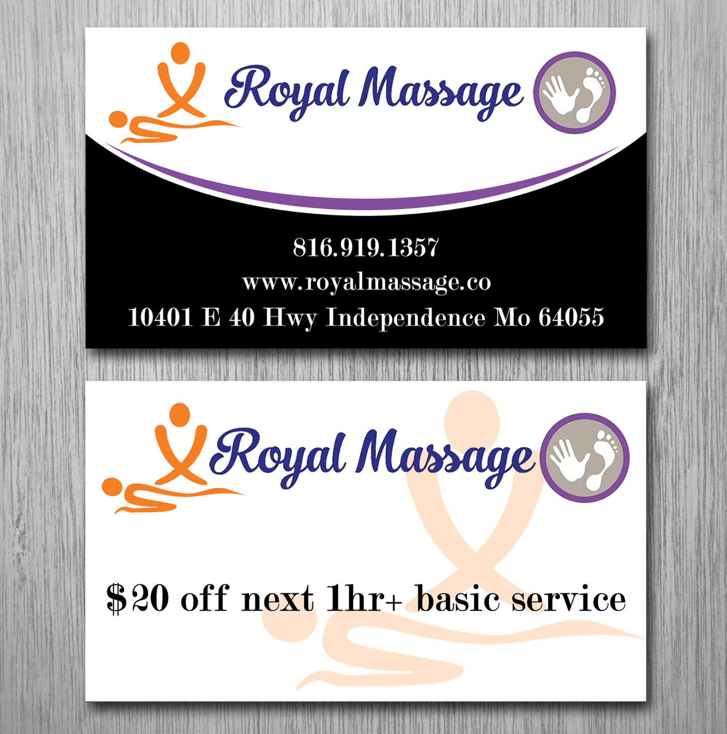 Diseño de Tarjeta de Presentación por Lanka Ama para Royal Massage | Diseño #8462264
