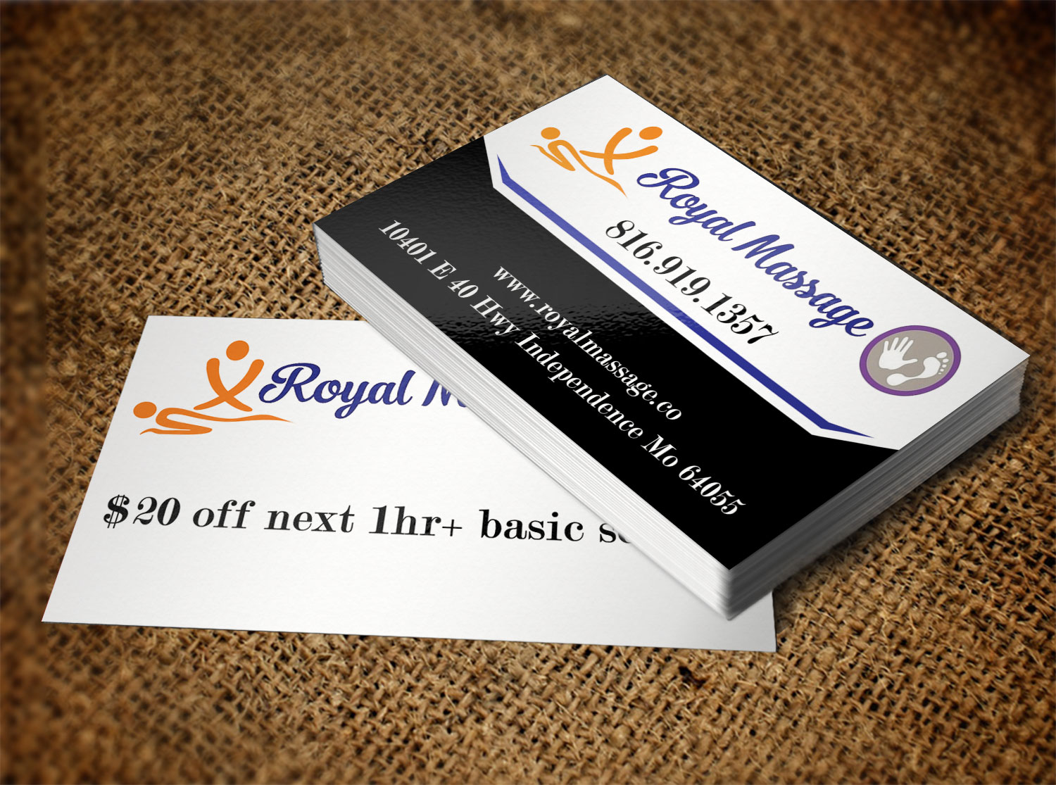 Diseño de Tarjeta de Presentación por Lanka Ama para Royal Massage | Diseño #8462268