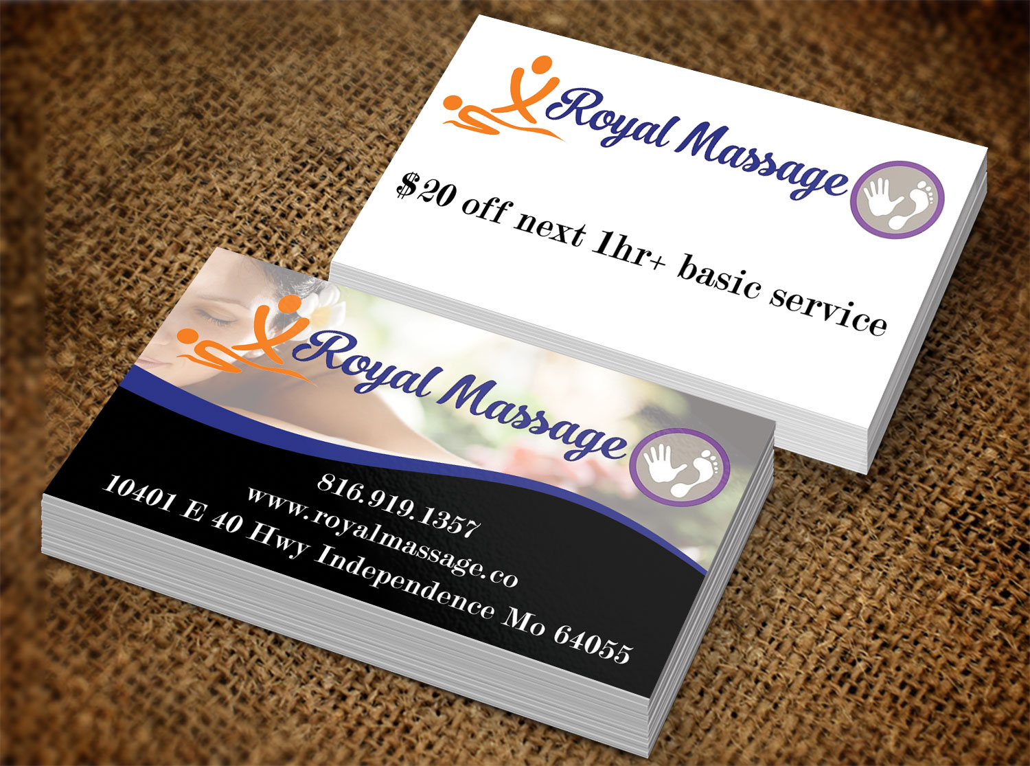 Diseño de Tarjeta de Presentación por Lanka Ama para Royal Massage | Diseño #8462269