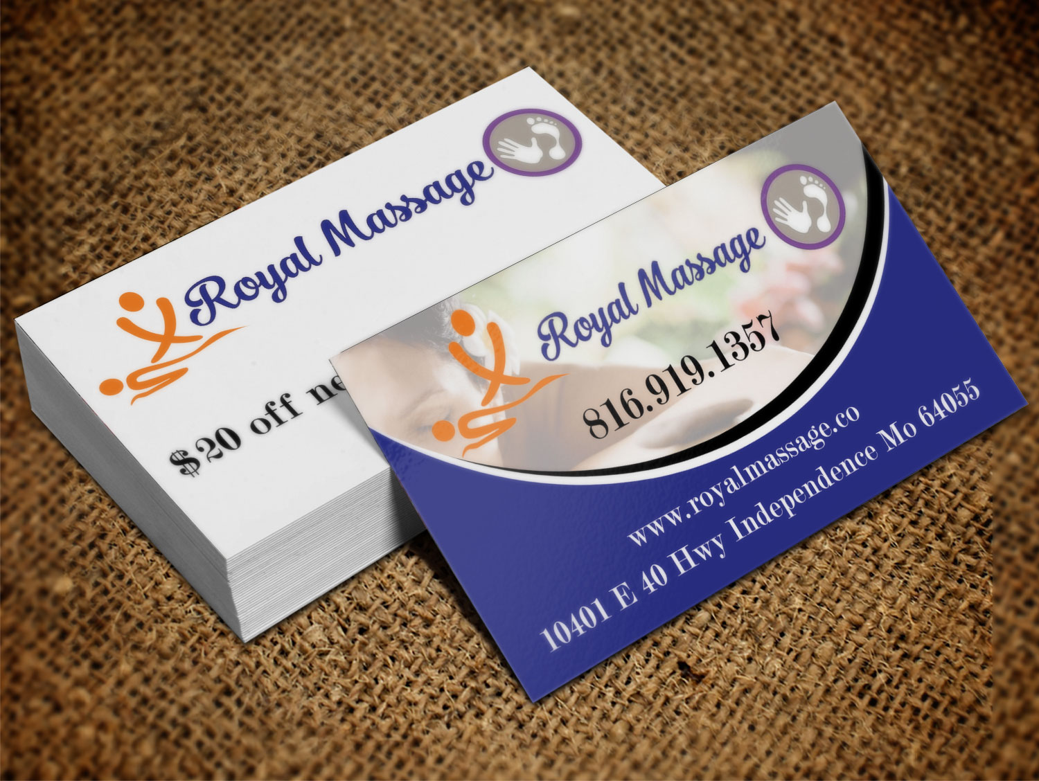 Diseño de Tarjeta de Presentación por Lanka Ama para Royal Massage | Diseño #8462270