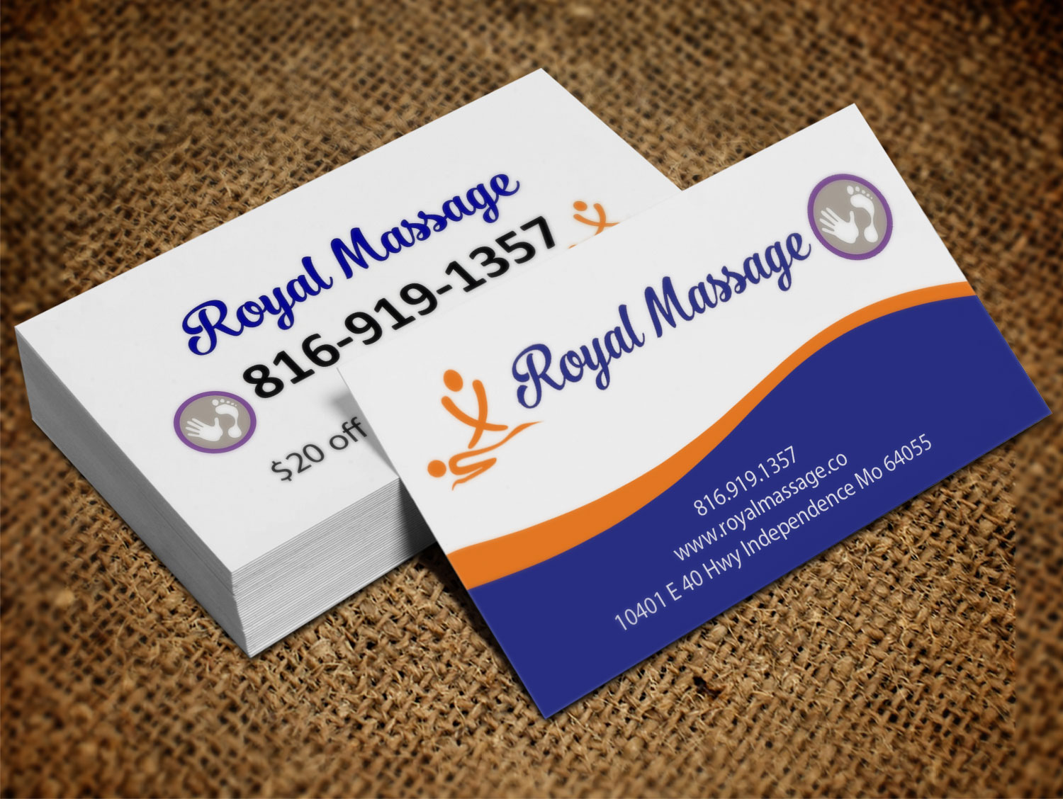 Diseño de Tarjeta de Presentación por Lanka Ama para Royal Massage | Diseño #8463117
