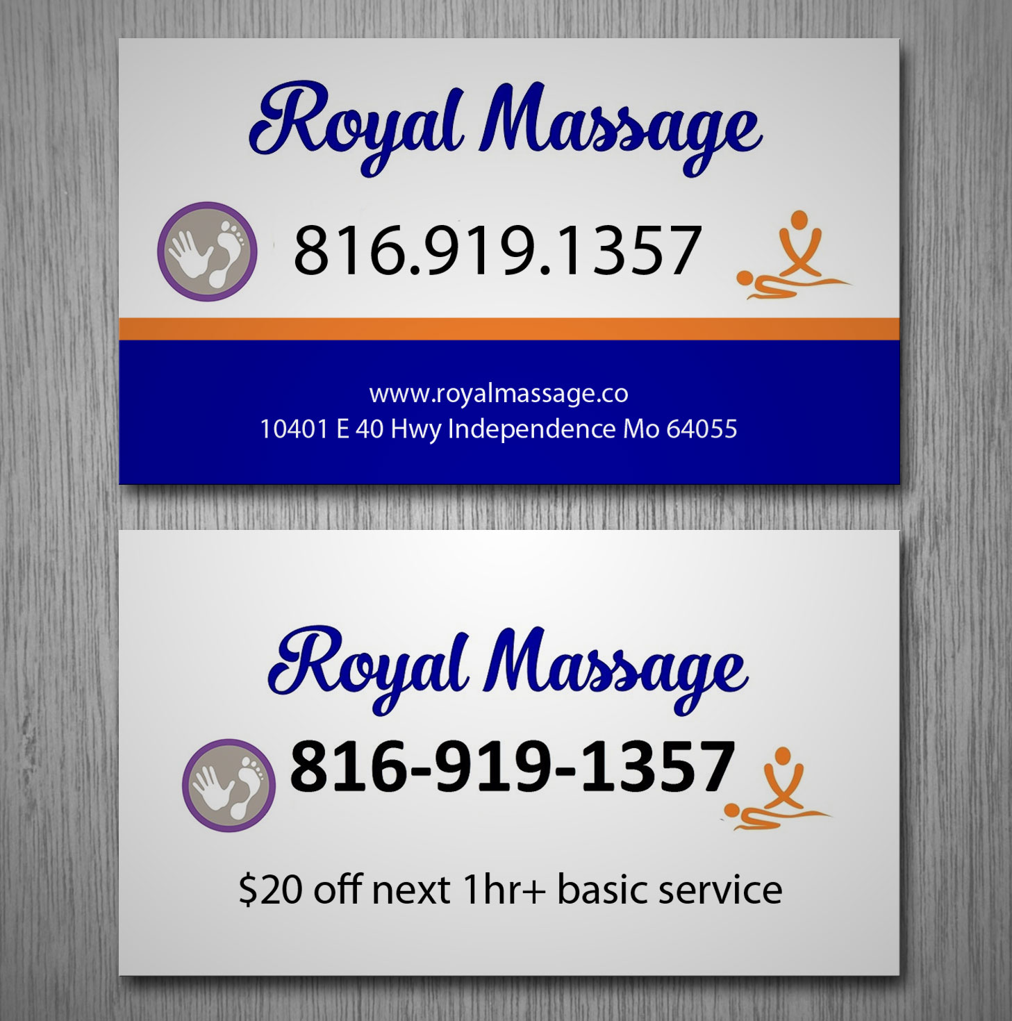 Diseño de Tarjeta de Presentación por Lanka Ama para Royal Massage | Diseño #8463118