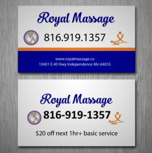 Business Card Design by Lanka Ama for Royal Massage | Design: #8463118