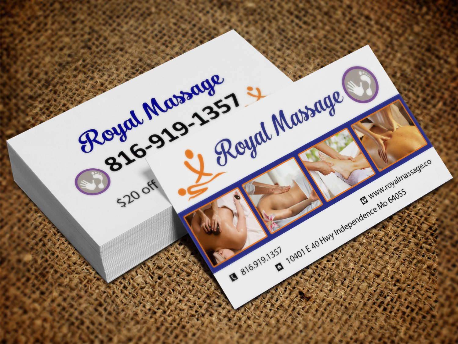Visitenkarten-Design von Lanka Ama für Royal Massage | Design #8463121