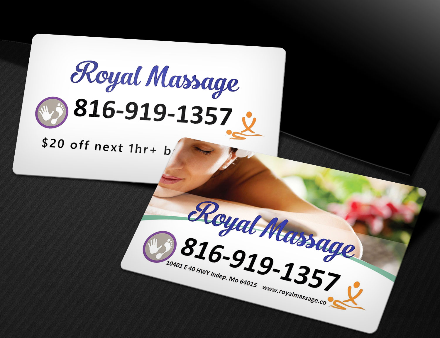 Diseño de Tarjeta de Presentación por Lanka Ama para Royal Massage | Diseño #8463138