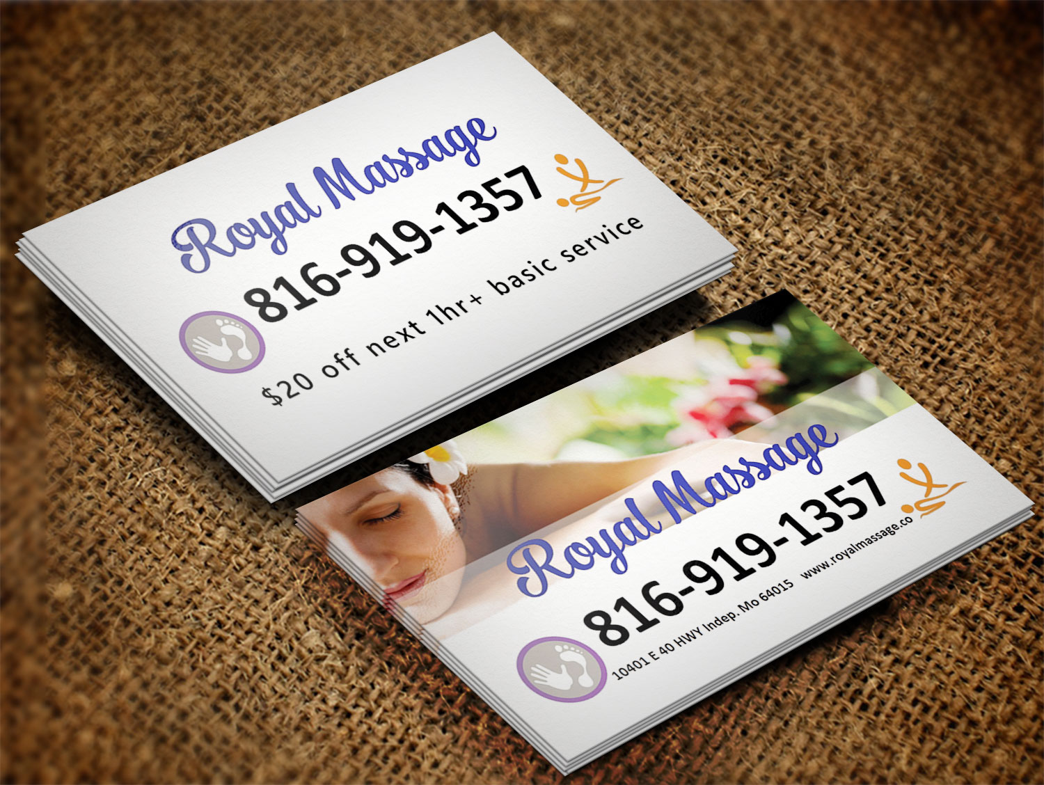 Diseño de Tarjeta de Presentación por Lanka Ama para Royal Massage | Diseño #8463142