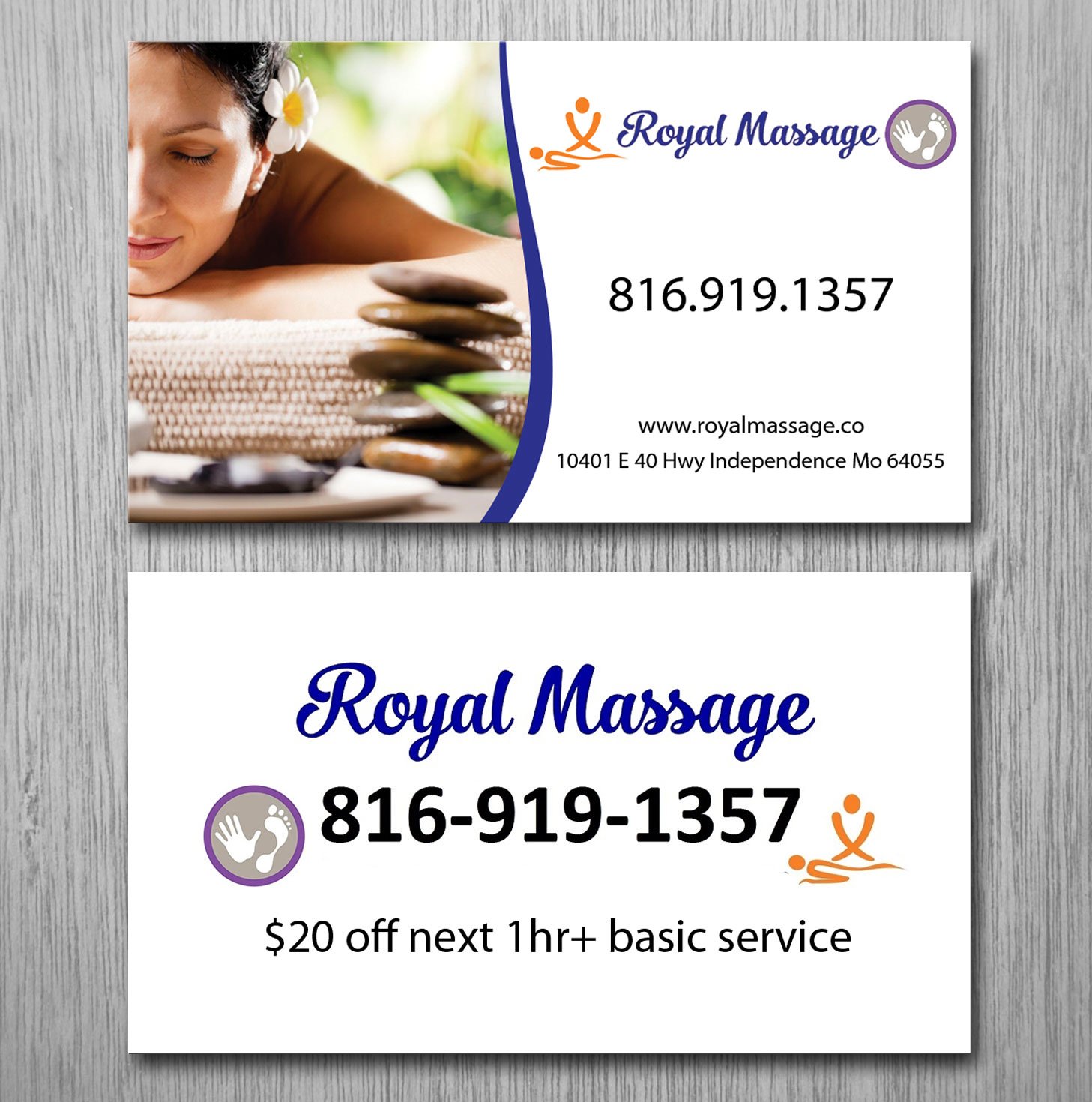 Business Card Design by Lanka Ama for Royal Massage | Design #8469514