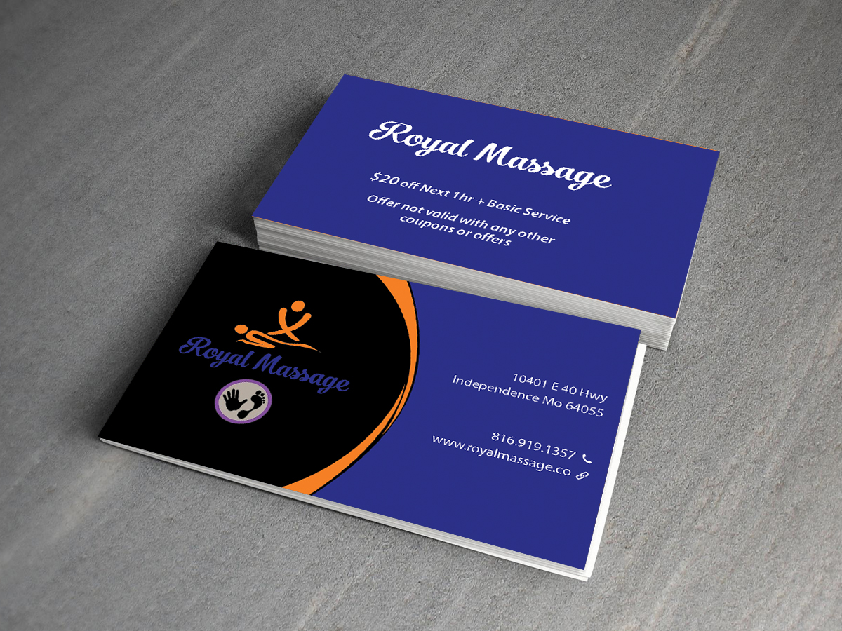 Diseño de Tarjeta de Presentación por Creations Box 2015 para Royal Massage | Diseño #8462568