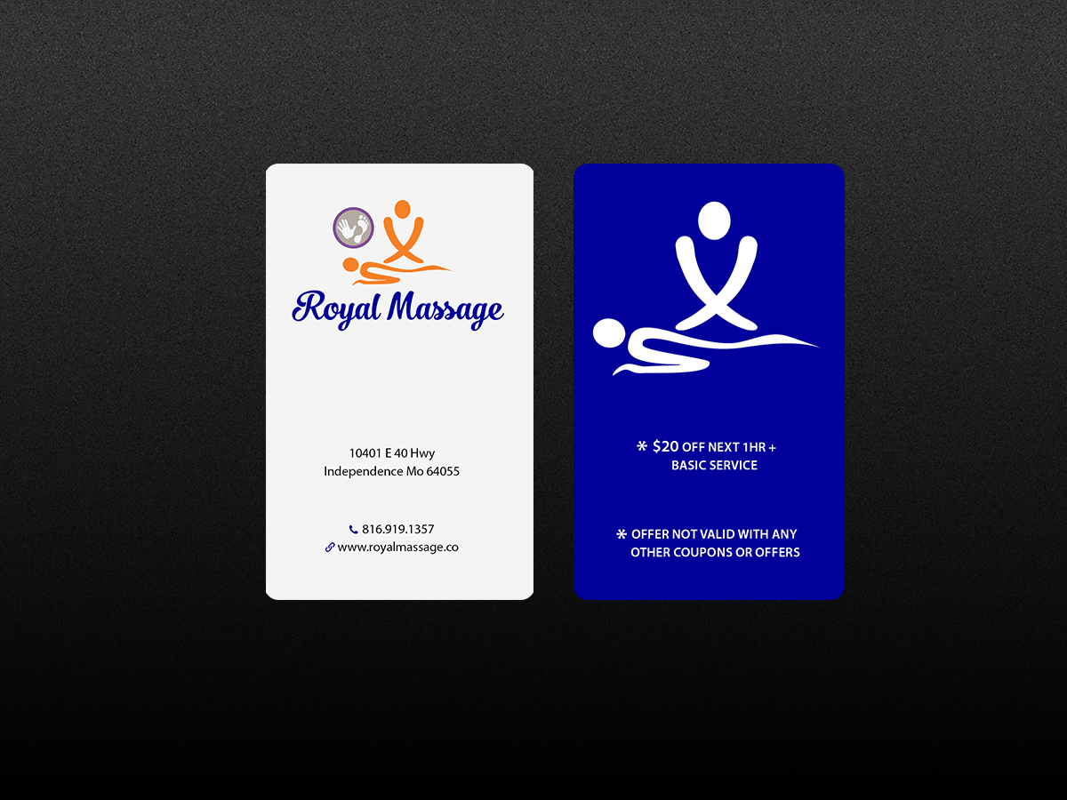 Diseño de Tarjeta de Presentación por Creations Box 2015 para Royal Massage | Diseño #8462584