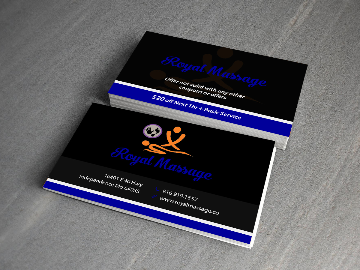 Diseño de Tarjeta de Presentación por Creations Box 2015 para Royal Massage | Diseño #8462609