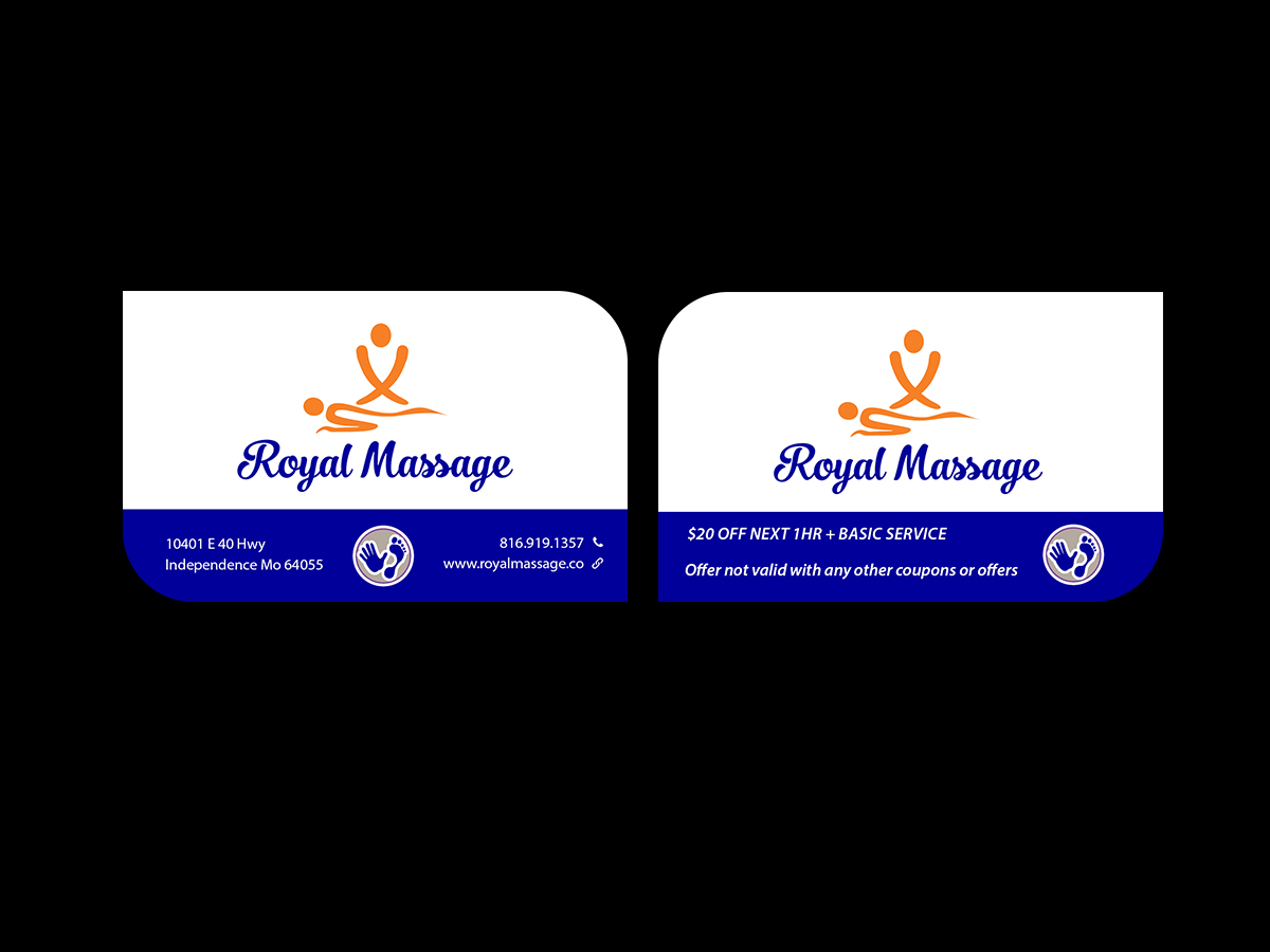 Diseño de Tarjeta de Presentación por Creations Box 2015 para Royal Massage | Diseño #8462612