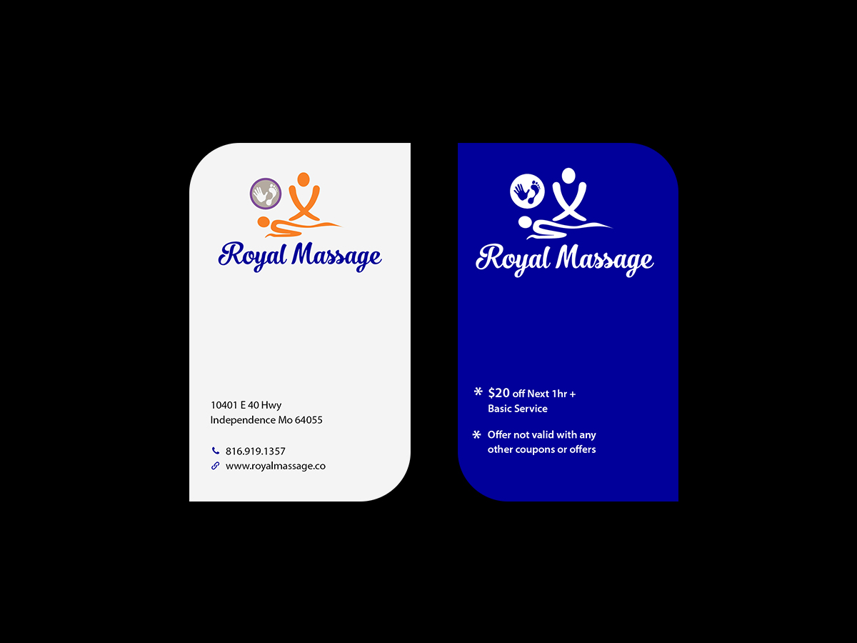 Diseño de Tarjeta de Presentación por Creations Box 2015 para Royal Massage | Diseño #8462613