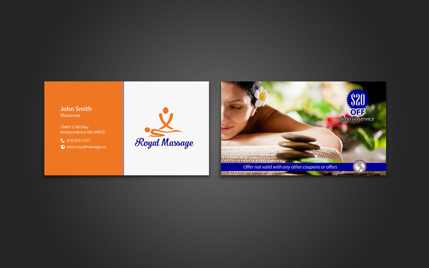 Business Card Design by chandrayaan.creative for Royal Massage | Design #8460881