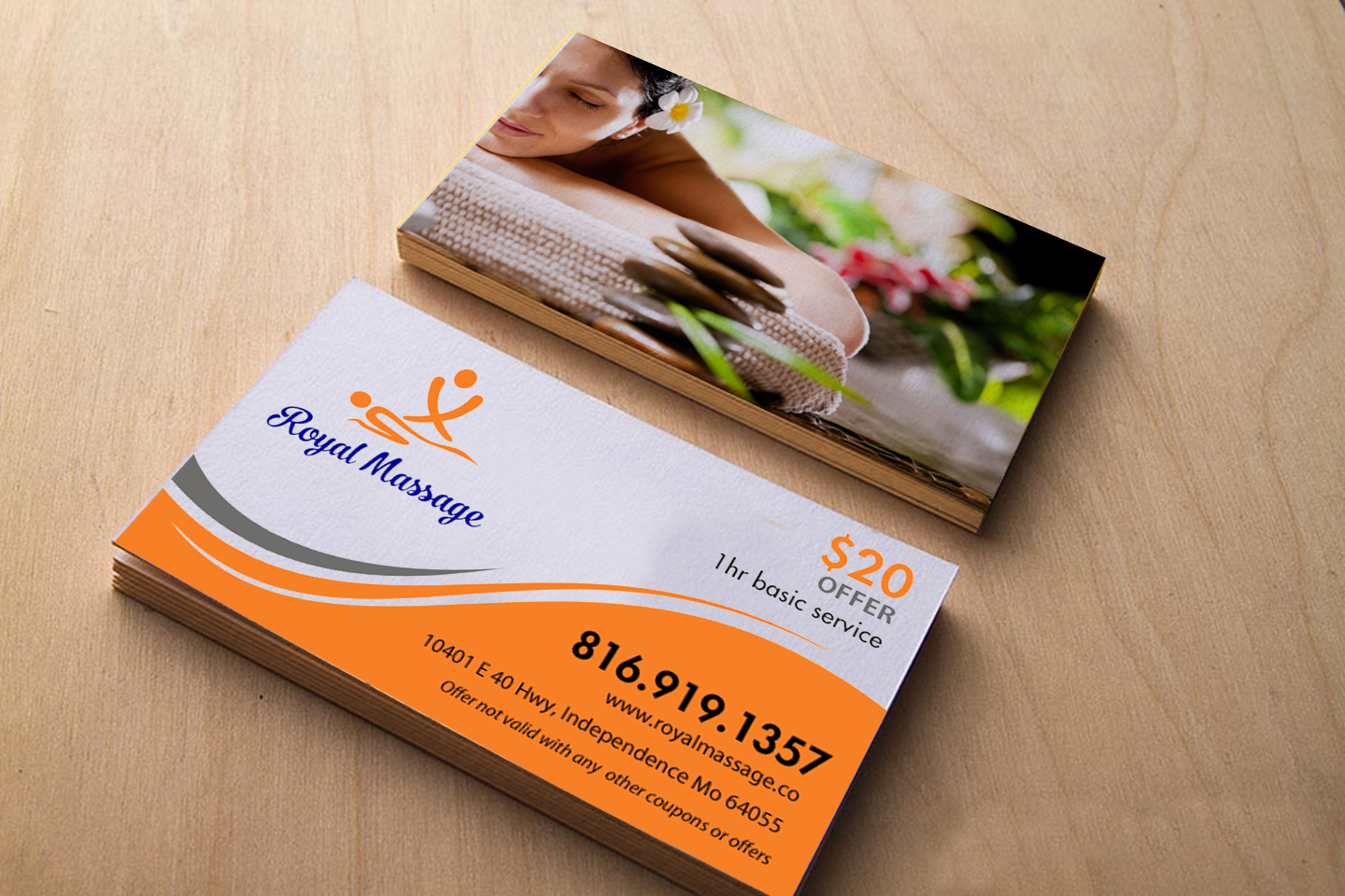 Diseño de Tarjeta de Presentación por chandrayaan.creative para Royal Massage | Diseño #9165941