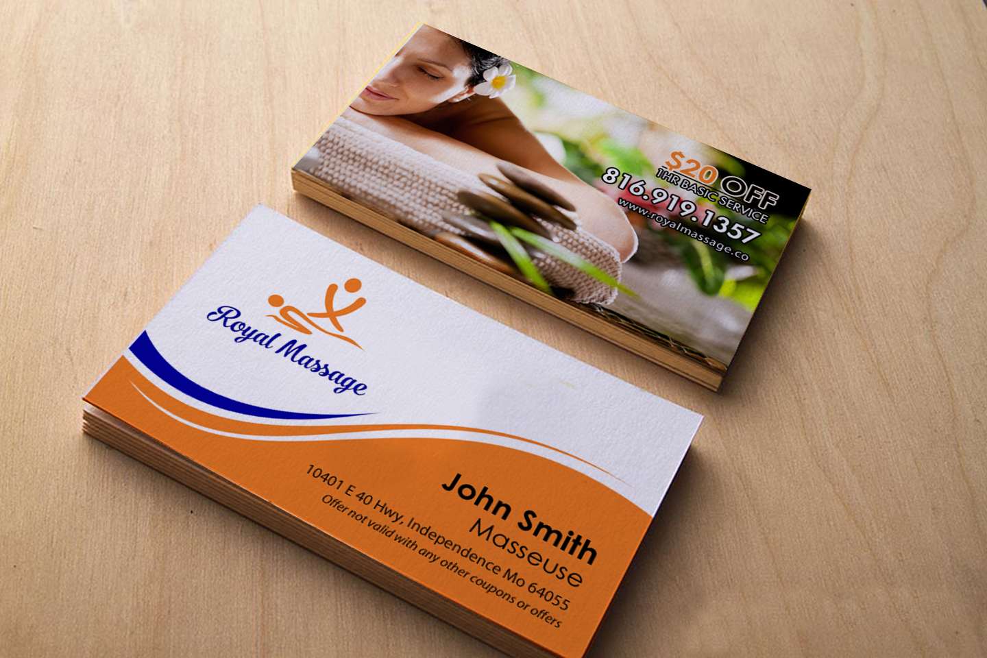 Diseño de Tarjeta de Presentación por chandrayaan.creative para Royal Massage | Diseño #9175337