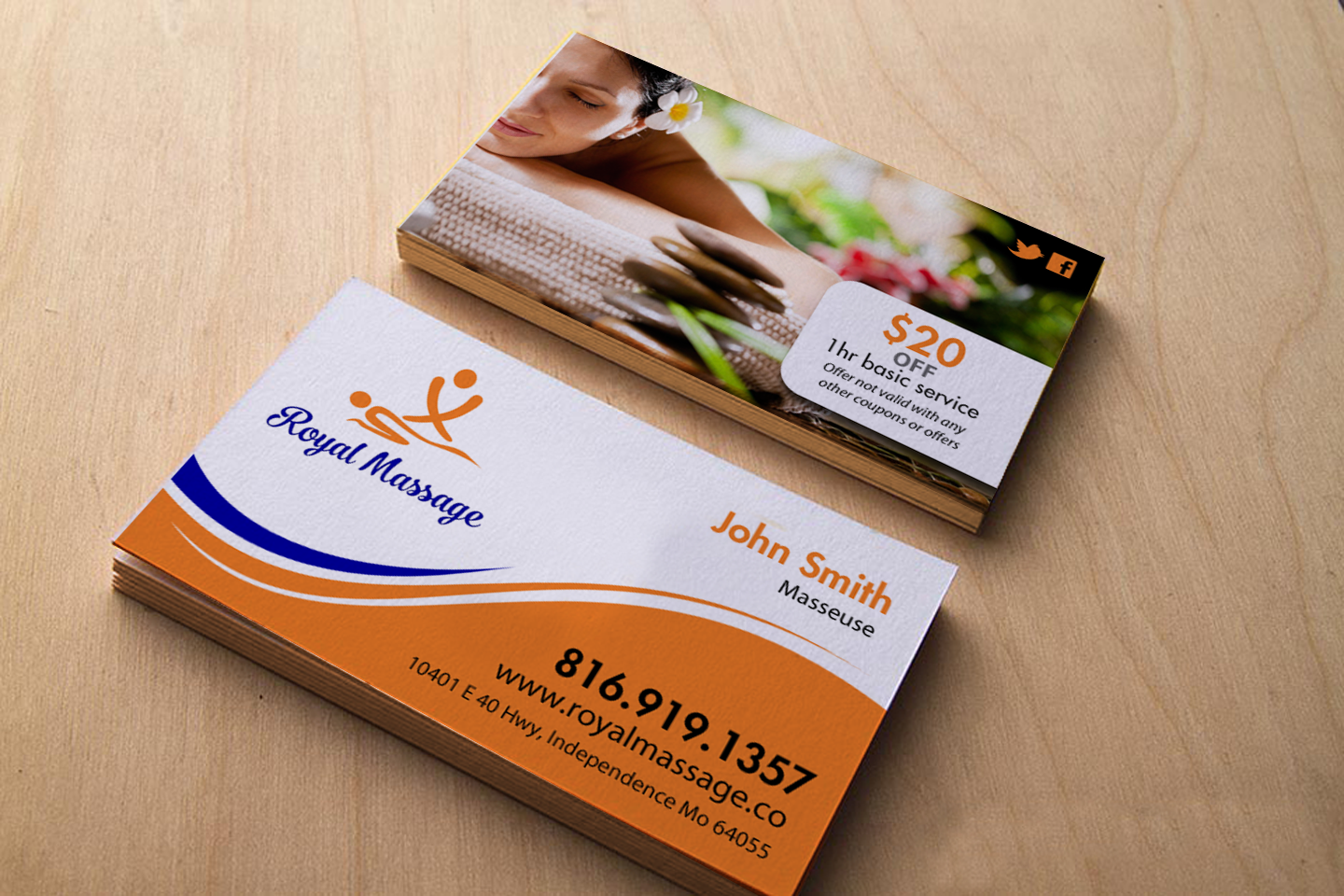 Business Card Design by chandrayaan.creative for Royal Massage | Design #9184534