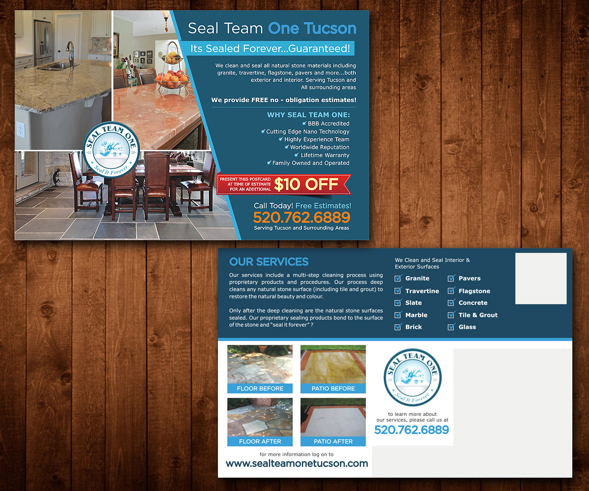 Design de Carte Postale par Designers Hub pour Seal Team One Tucson | Design #8535909