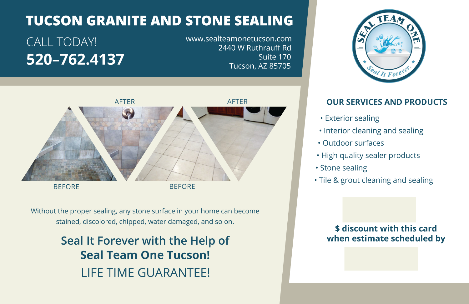 Postcard Design by raluca.b for Seal Team One Tucson | Design #8504183