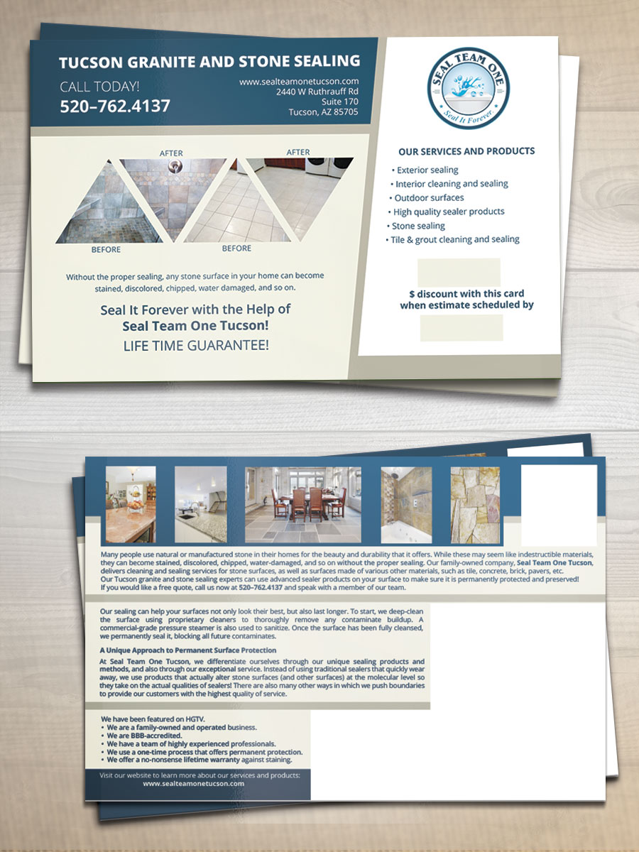 Postcard Design by raluca.b for Seal Team One Tucson | Design #8504184