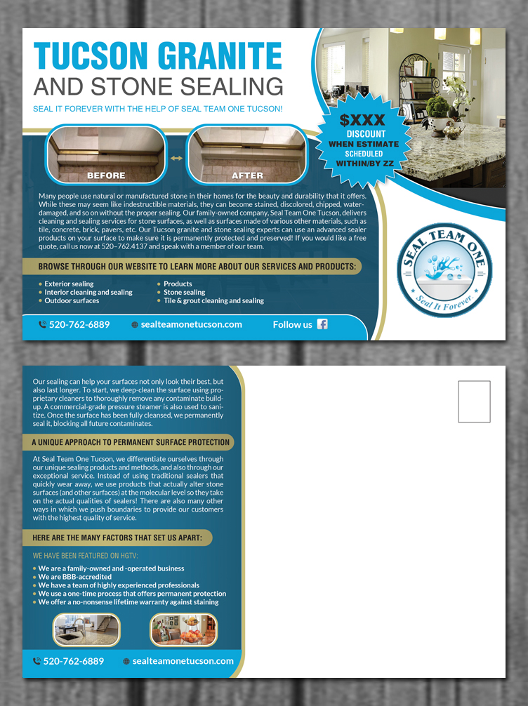 Postcard Design by creative.bugs for Seal Team One Tucson | Design #8456622