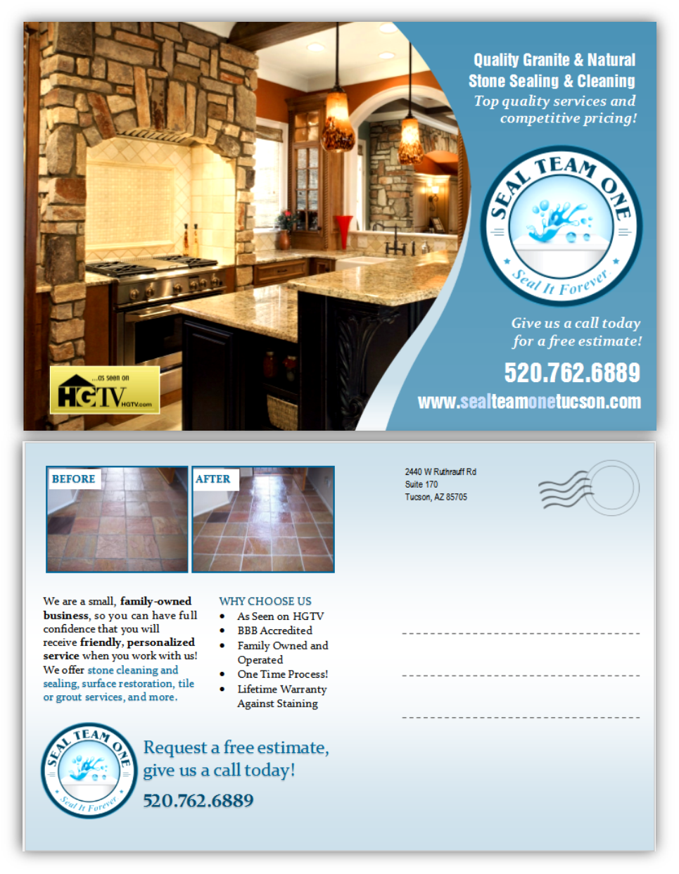 Postcard Design by citygirl17 for Seal Team One Tucson | Design #8511382