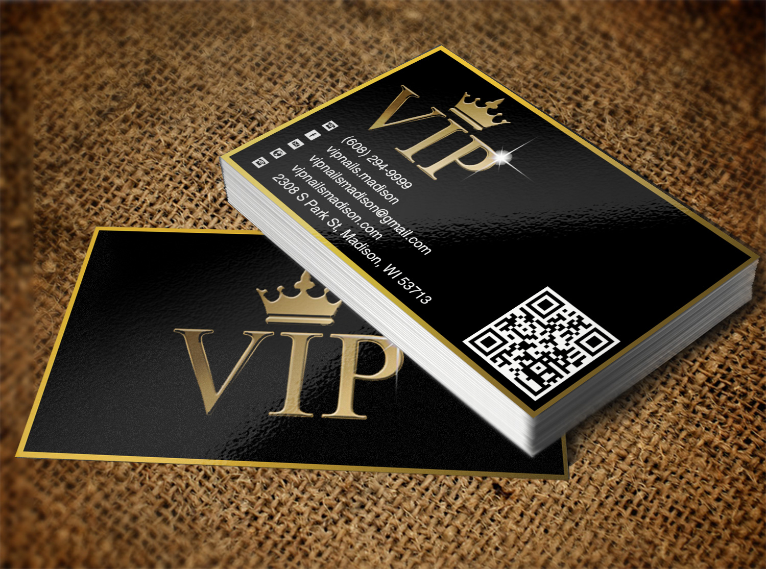 Diseño de Tarjeta de Presentación por Lanka Ama para VIP Nails & Spa | Diseño #8502943