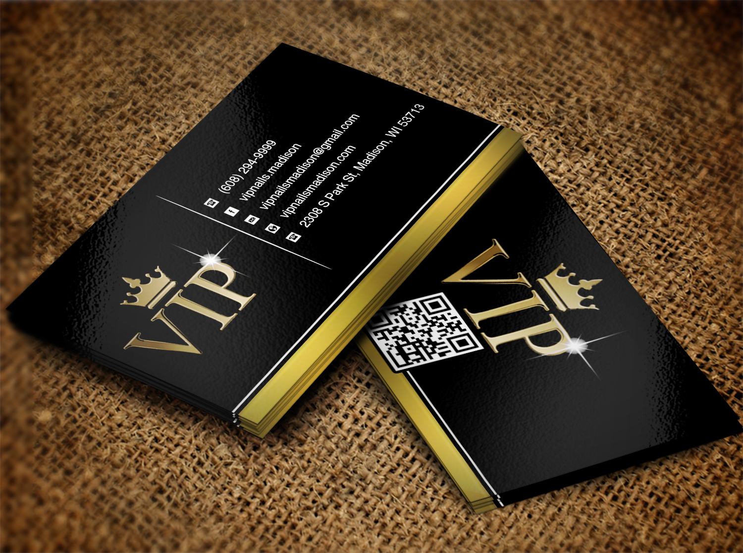 Business Card Design by Lanka Ama for VIP Nails & Spa | Design #8502945