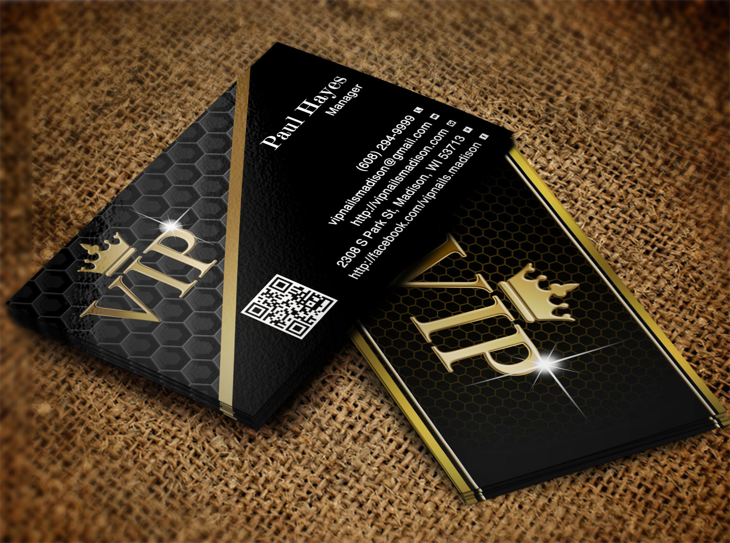 Business Card Design by Lanka Ama for VIP Nails & Spa | Design #8502949