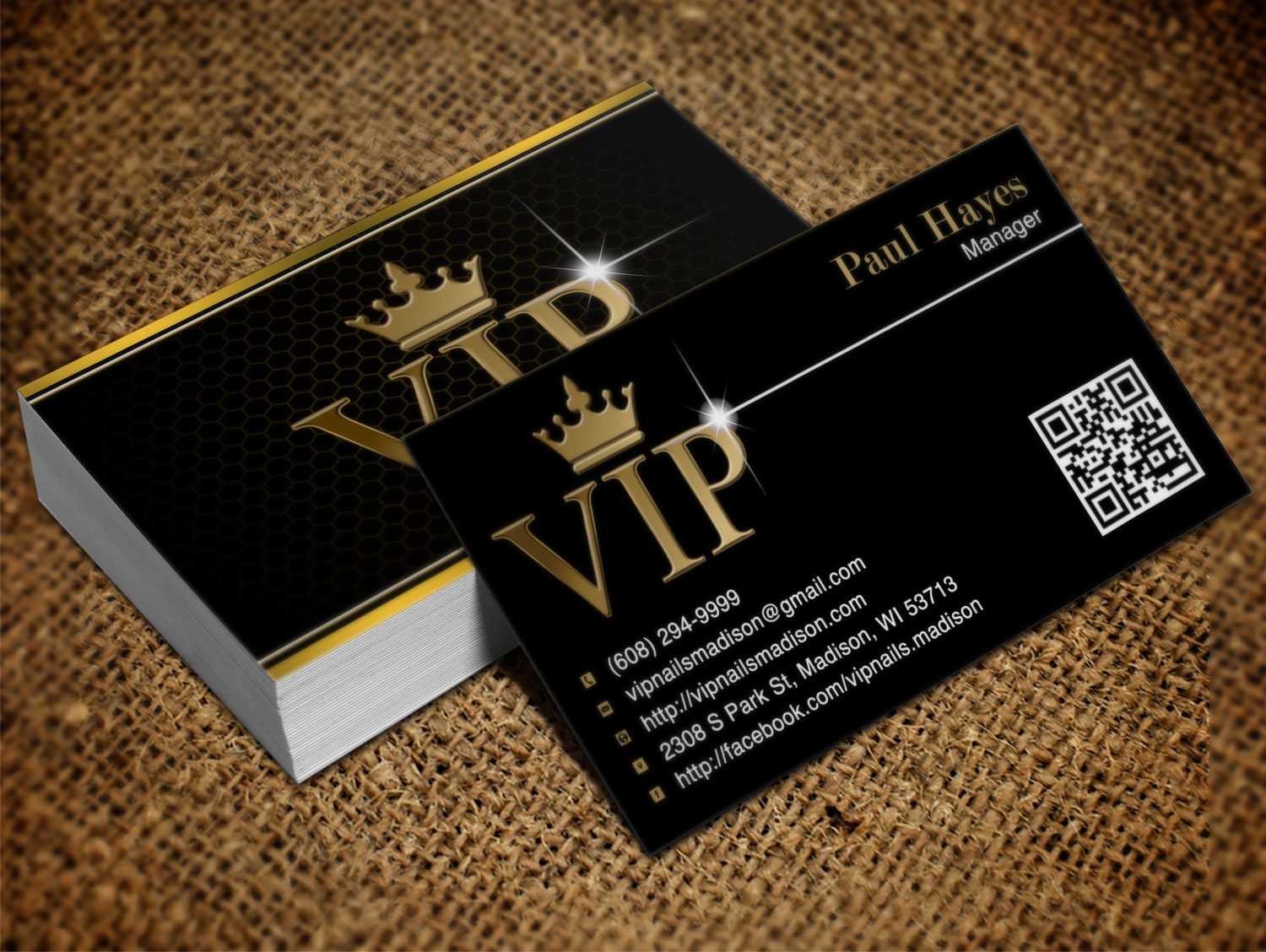 Business Card Design by Lanka Ama for VIP Nails & Spa | Design #8502951