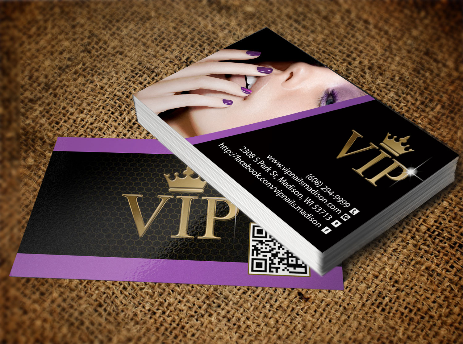 Business Card Design by Lanka Ama for VIP Nails & Spa | Design #8502956