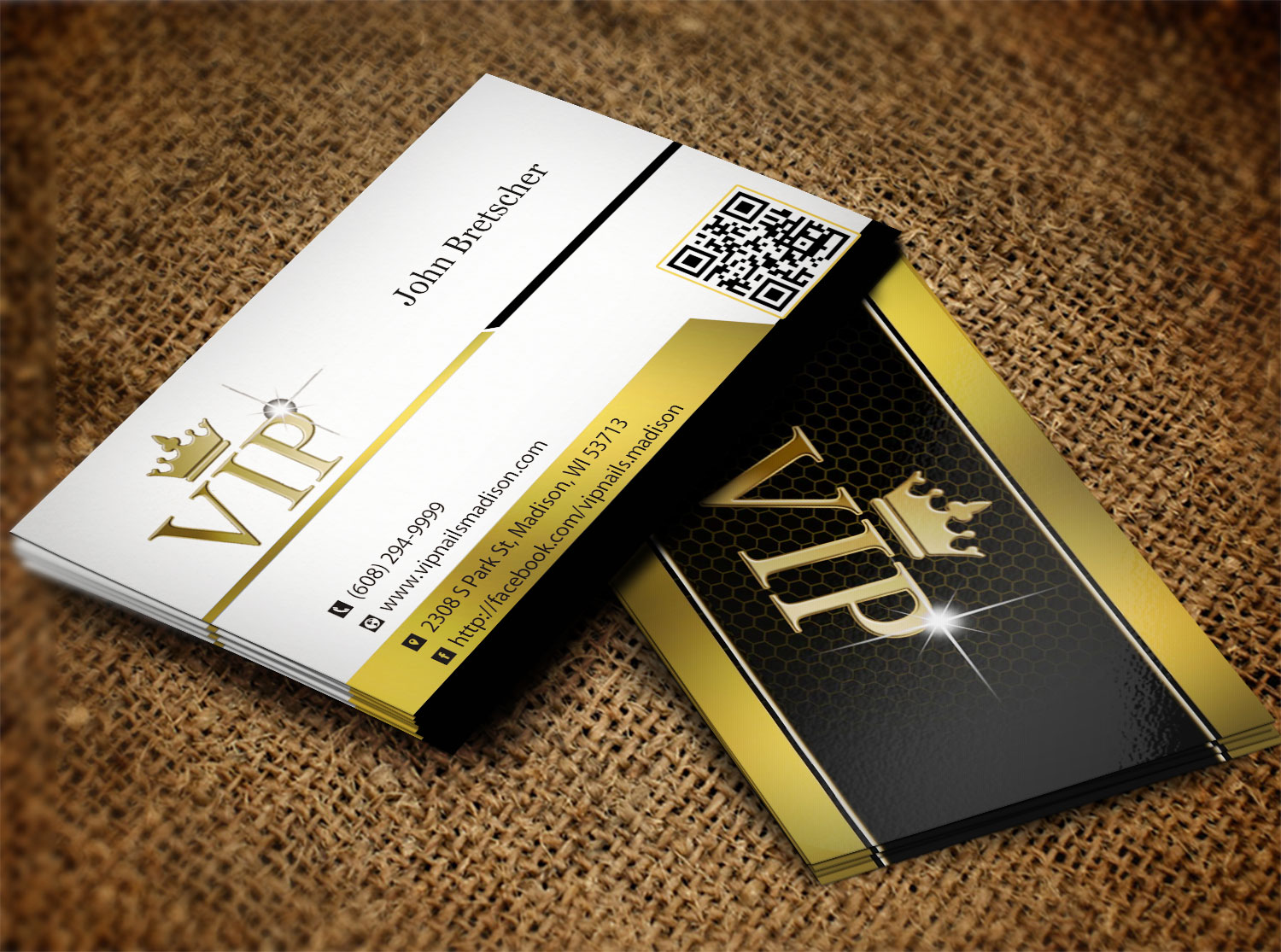 Business Card Design by Lanka Ama for VIP Nails & Spa | Design #8502959