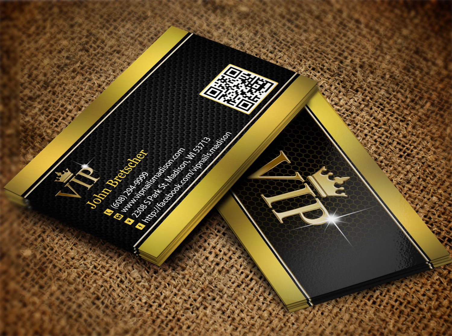 Business Card Design by Lanka Ama for VIP Nails & Spa | Design #8502961