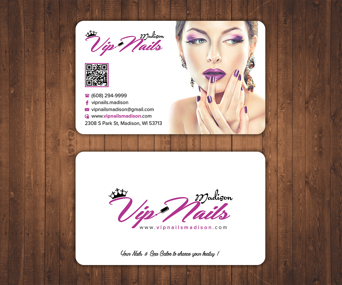 Business Card Design by Stylez Designz for VIP Nails & Spa | Design #9240536