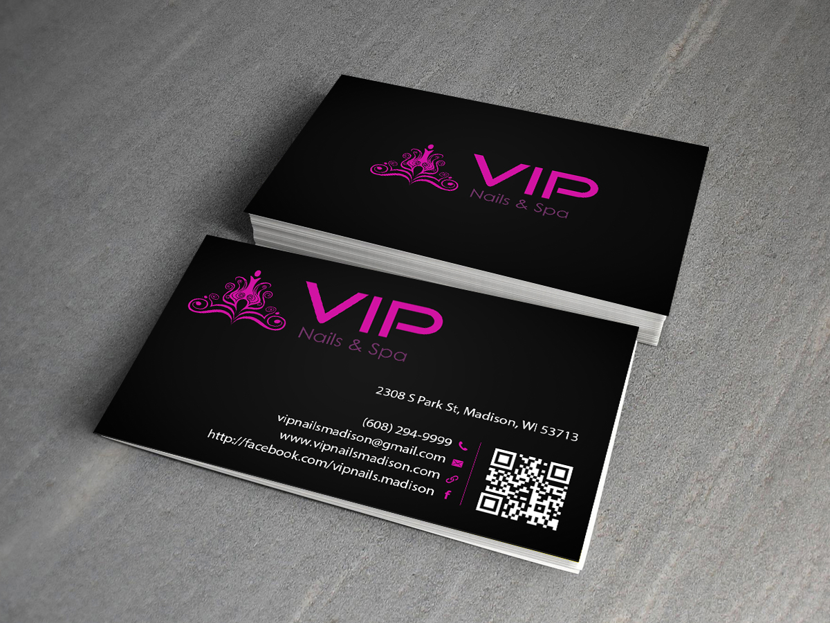 Business Card Design by Creations Box 2015 for VIP Nails & Spa | Design #8515100