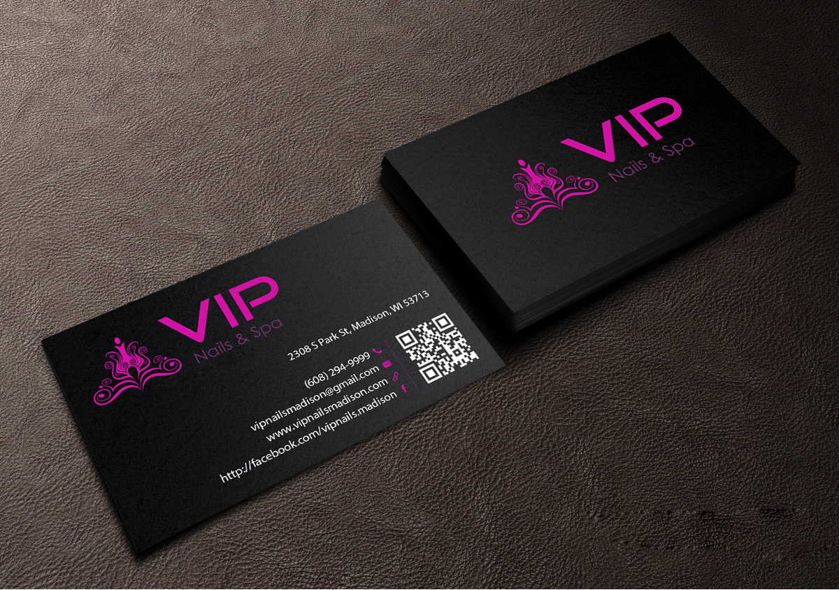 Business Card Design by Creations Box 2015 for VIP Nails & Spa | Design #8515104