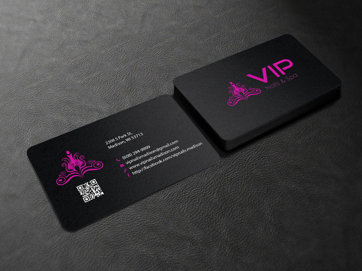 Business Card Design by Creations Box 2015 for VIP Nails & Spa | Design #8515105