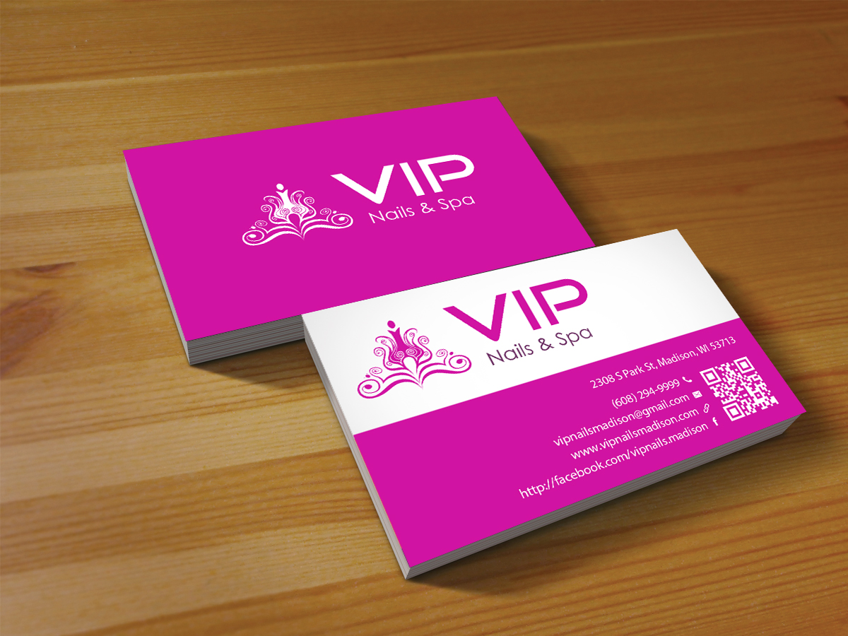 Business Card Design by Creations Box 2015 for VIP Nails & Spa | Design #8515109