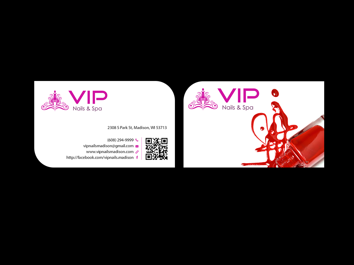 Business Card Design by Creations Box 2015 for VIP Nails & Spa | Design #8515115