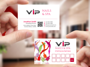 Visitenkarten-Design von Creations Box 2015 für VIP Nails & Spa | Design: #8529489