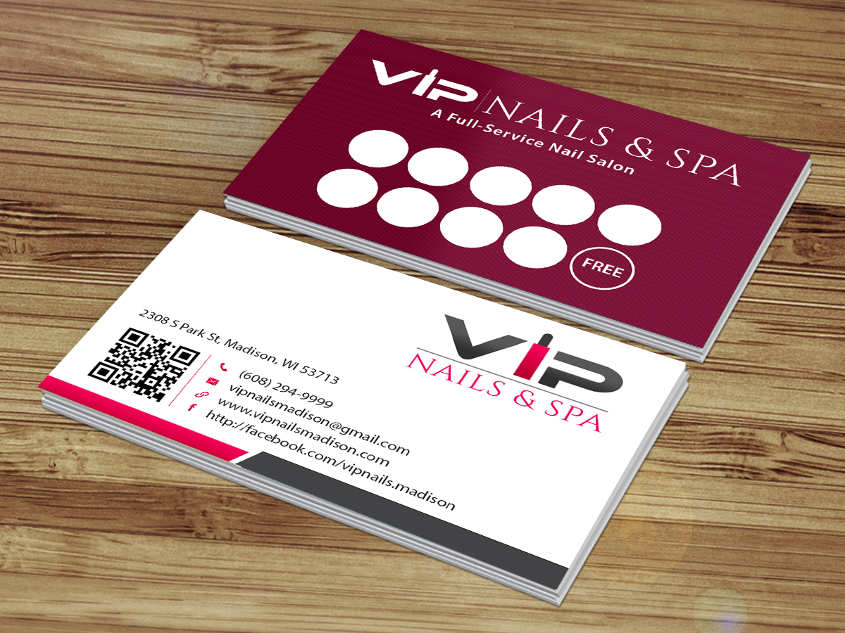 Business Card Design by Creations Box 2015 for VIP Nails & Spa | Design #8529491
