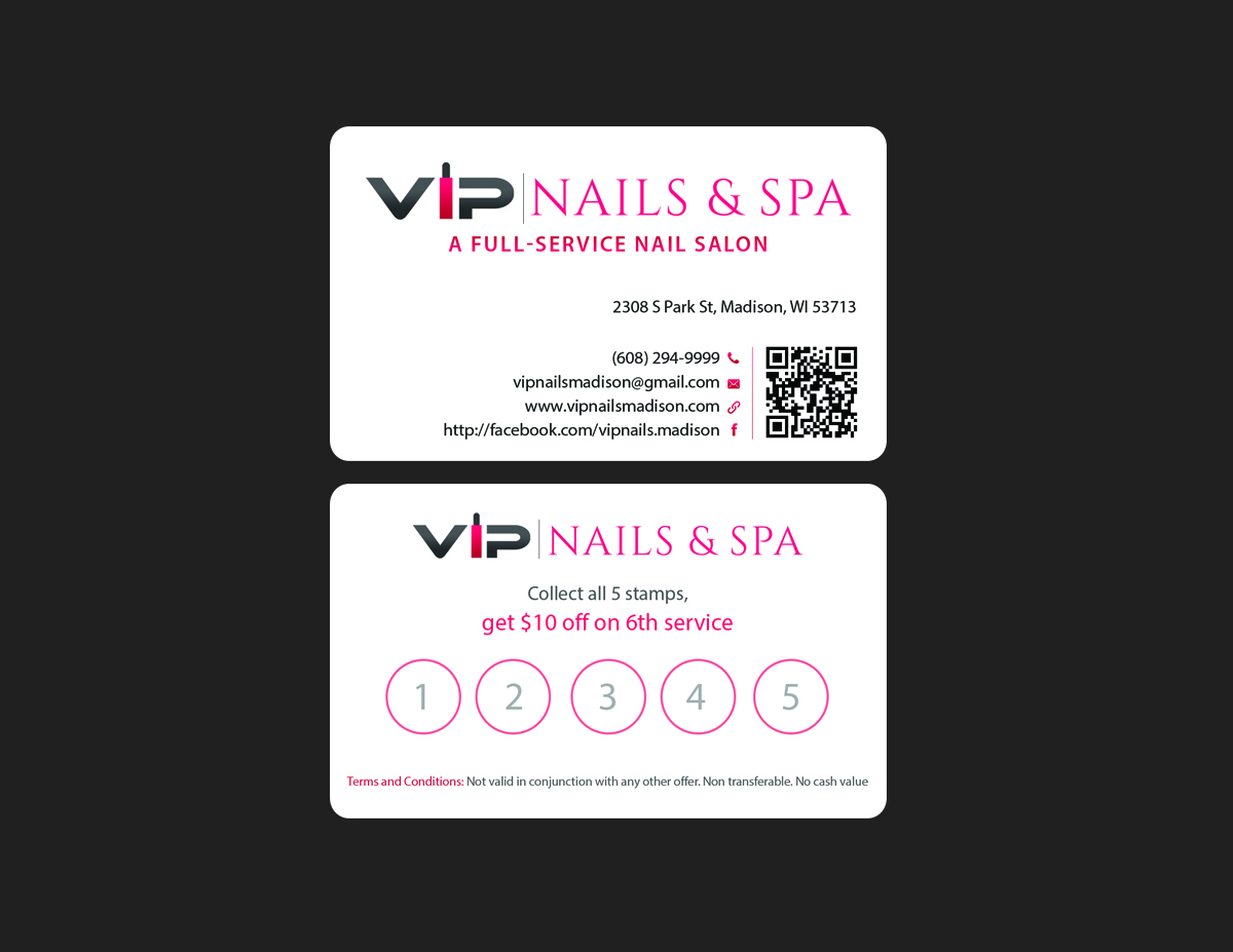 Business Card Design by Creations Box 2015 for VIP Nails & Spa | Design #9511990