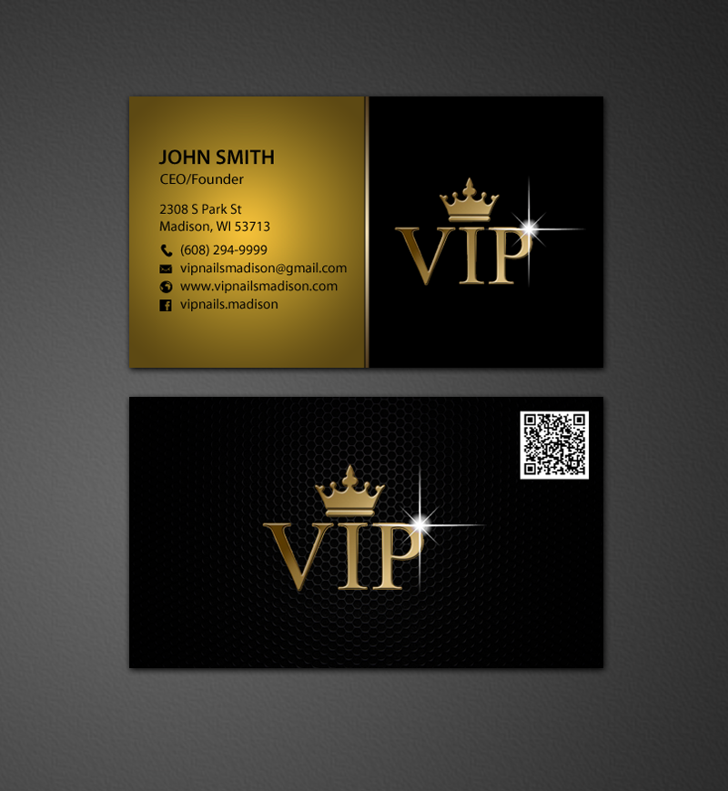 Business Card Design by chandrayaan.creative for VIP Nails & Spa | Design #9168055