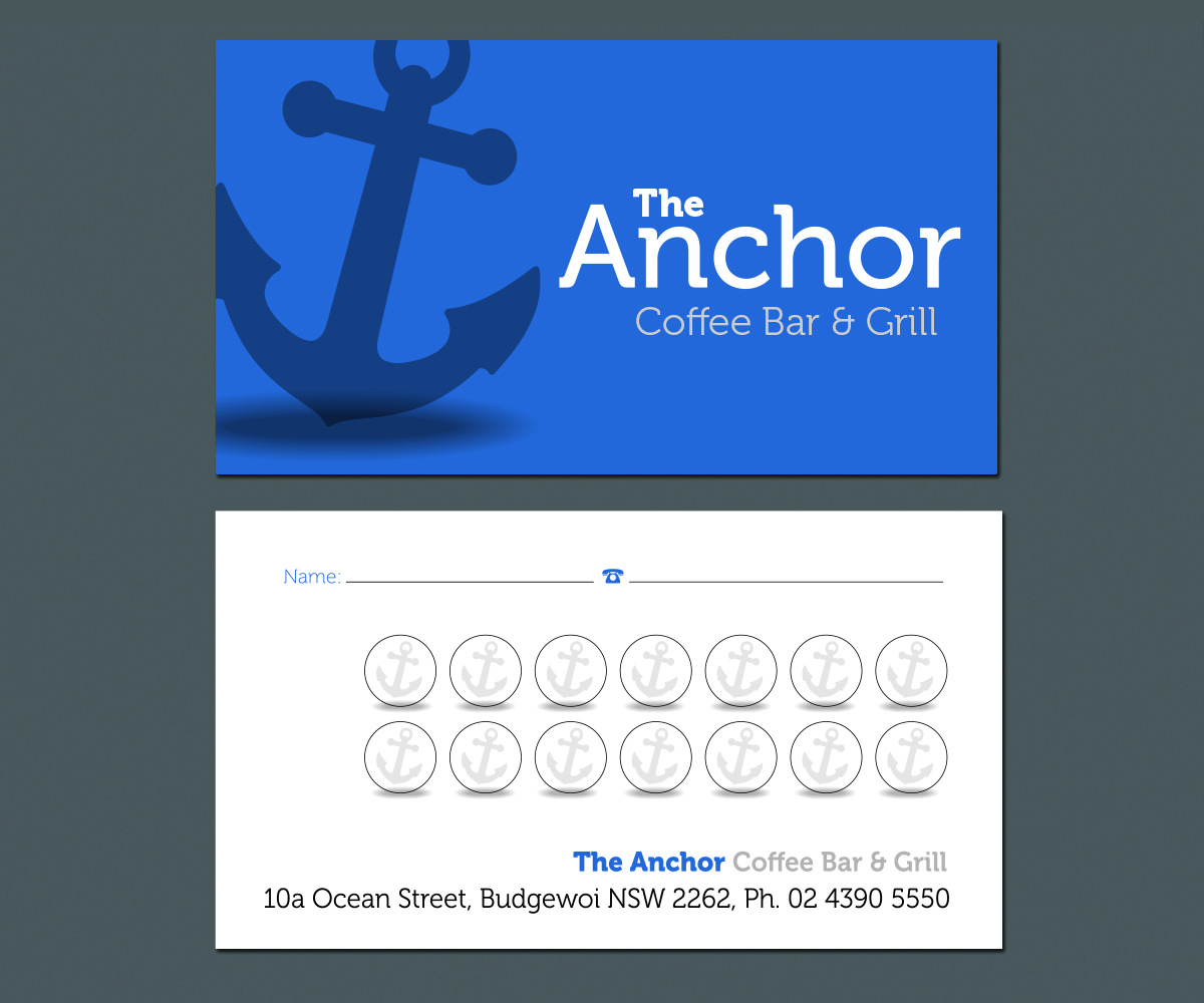 Business Card Design by see why for The Anchor Coffee Bar & Grill | Design #1988248