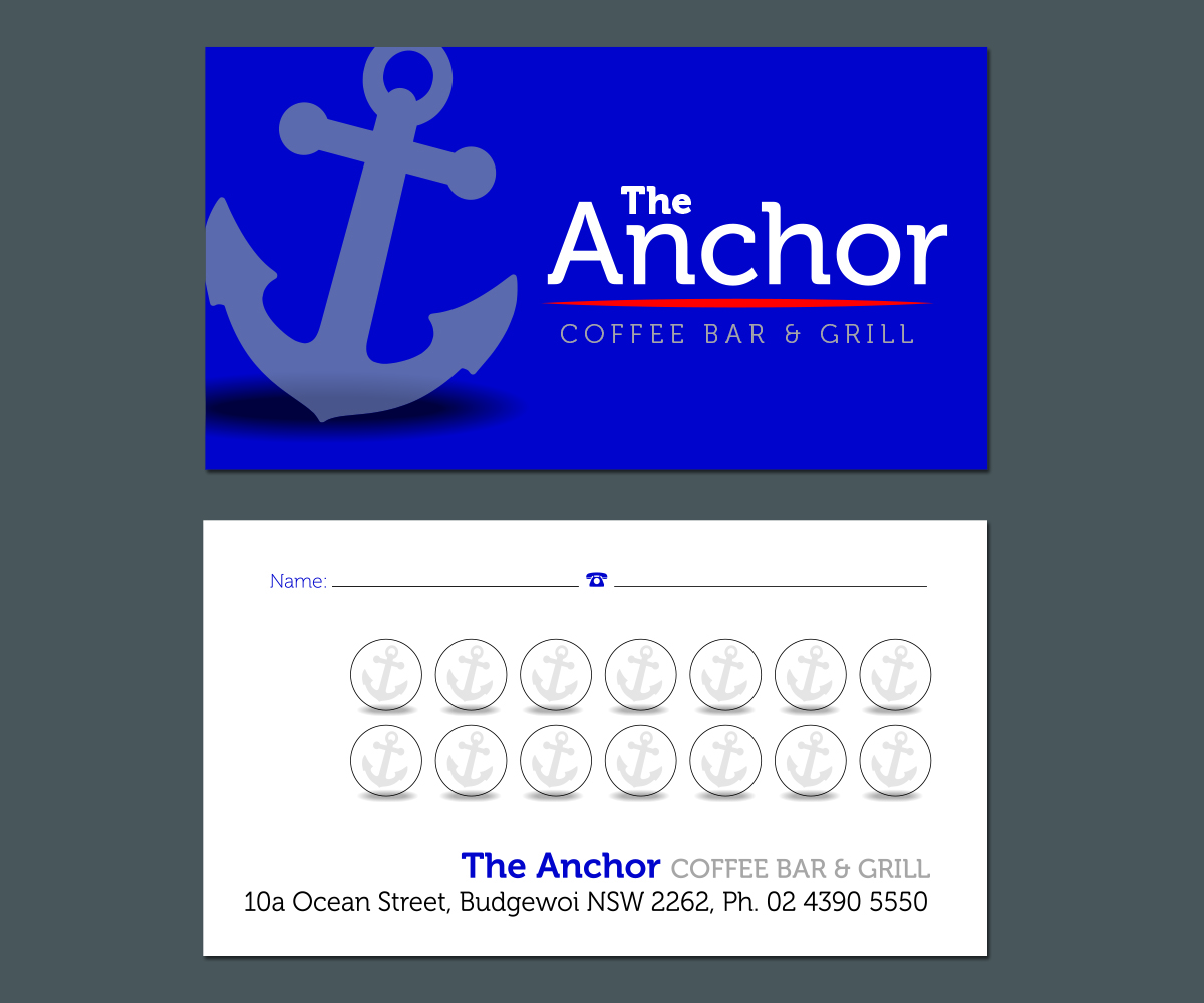 Business Card Design by see why for The Anchor Coffee Bar & Grill | Design #1992323