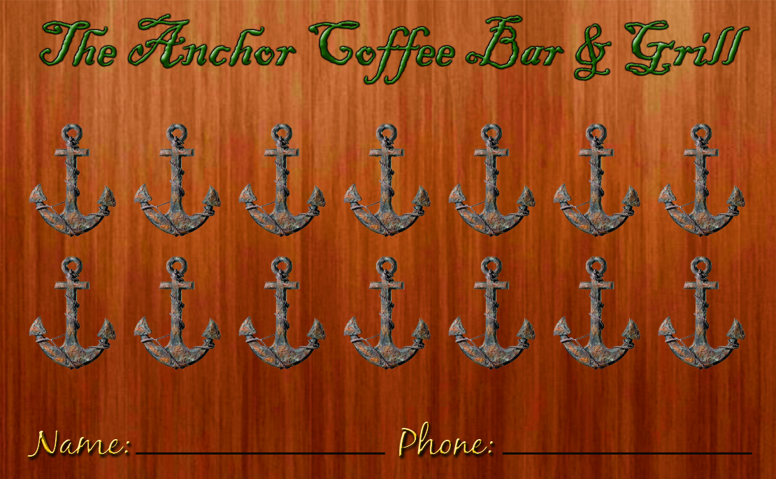 Visitenkarten-Design von Mike Muha für The Anchor Coffee Bar & Grill | Design #1990050