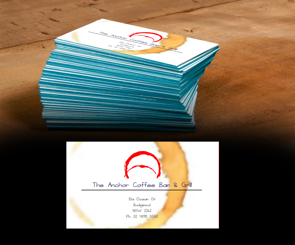 Business Card Design by Sandaru for The Anchor Coffee Bar & Grill | Design #1990829