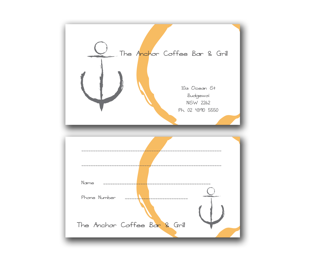 Business Card Design by Sandaru for The Anchor Coffee Bar & Grill | Design #1993141