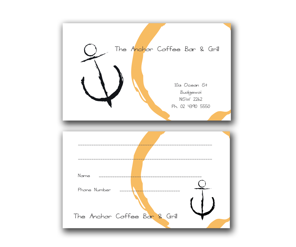 Business Card Design by Sandaru for The Anchor Coffee Bar & Grill | Design #1993144